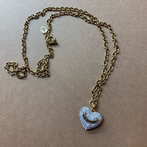 Pave heart diamond Juicy Couture long necklace - Picture 3 of 7